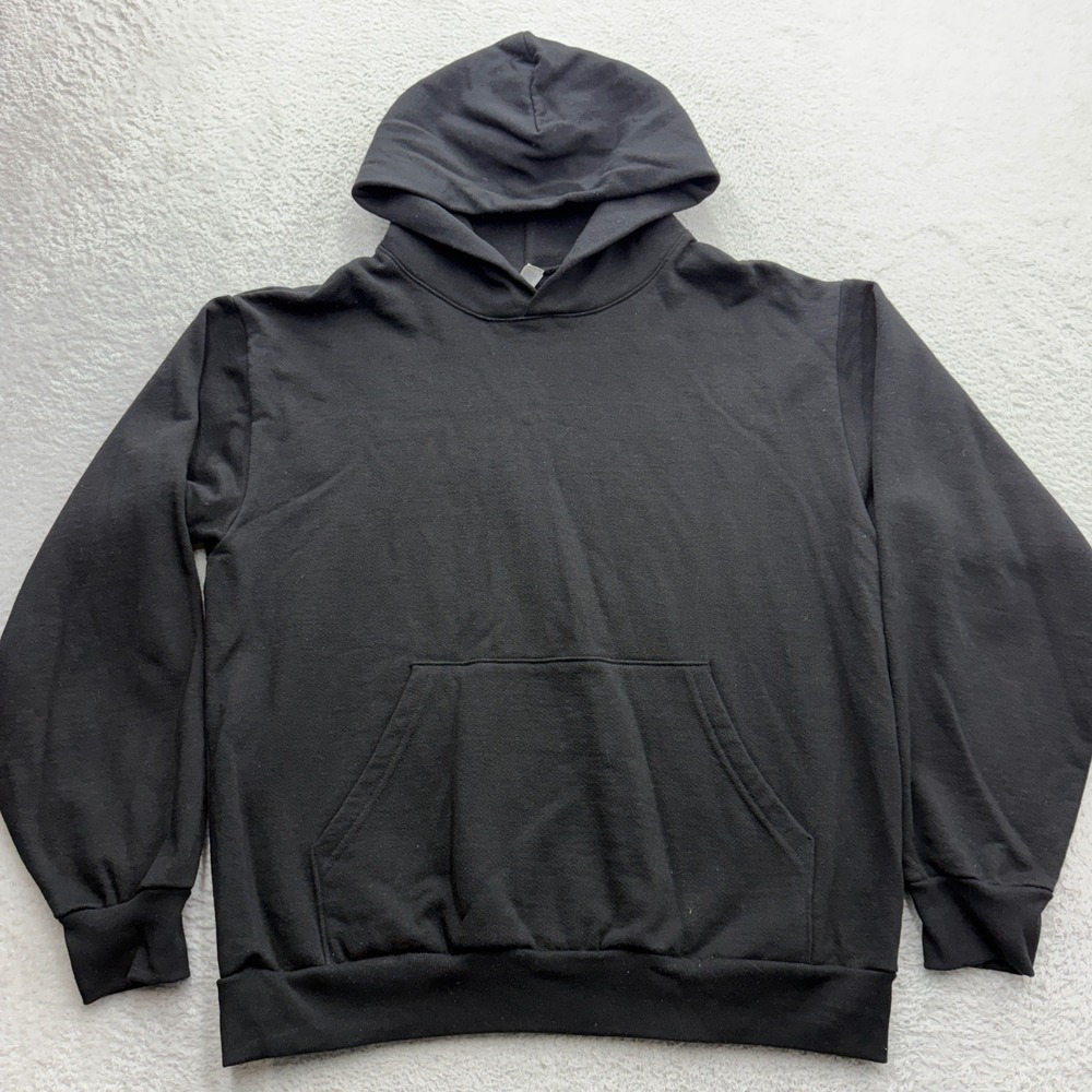 Los Angeles Apparel Mens 14oz Heavy Fleece Hoodie Black HF09 Size L Made in USA